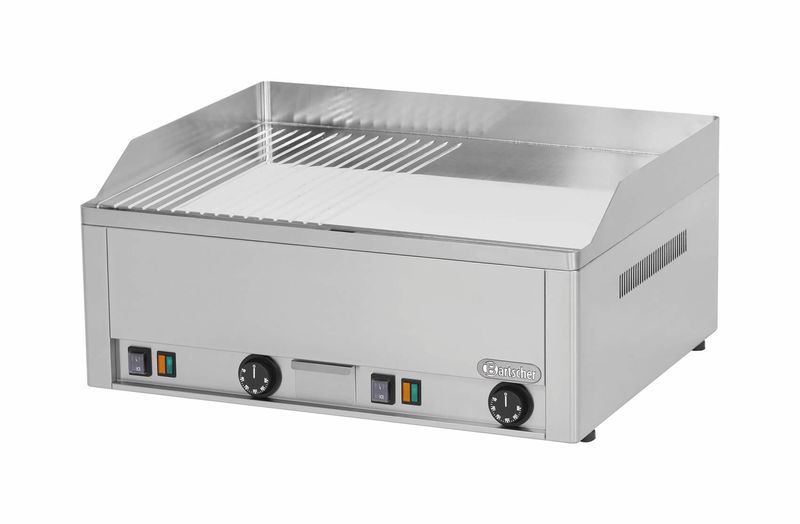 IP346645-1.jpg Bartscher 650 Elektro Griddleplatte Chrom 1/2-1/2 – Bild 1