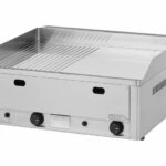 Bartscher 650 Gas Griddleplatte Chrom 1/2-1/2 mit Flüssiggasanschluss