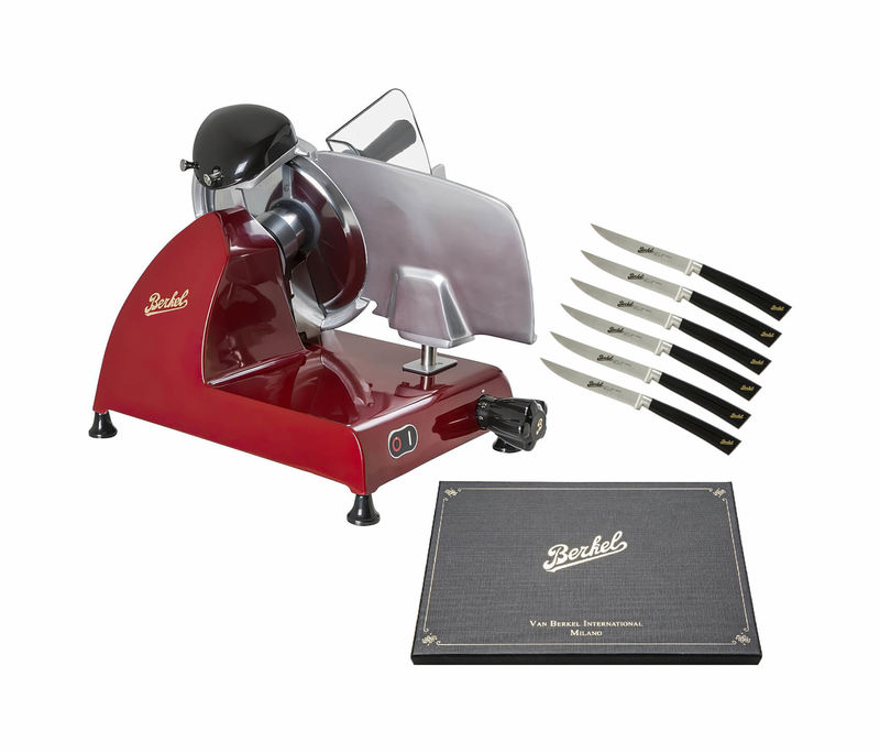 IP348383-1.jpg Berkel Red Line 250 Schneidemaschine Rot mit Elegance Steakmesser Set – Bild 1