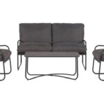 Schou Gartenlounge Theodor Deluxe 4 tlg Schwarz/Grau